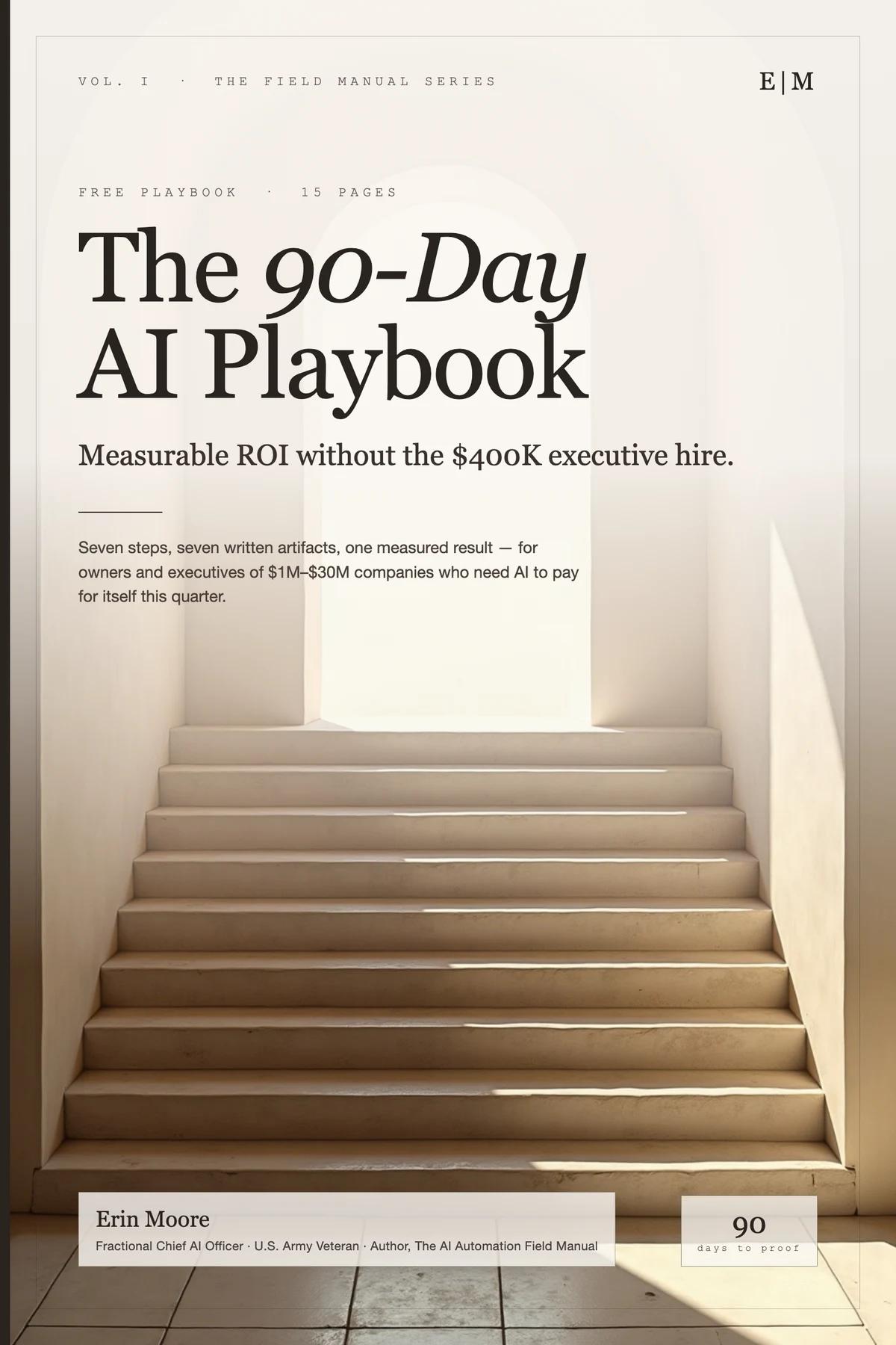 Cover of The 90-Day AI Playbook by Erin Moore